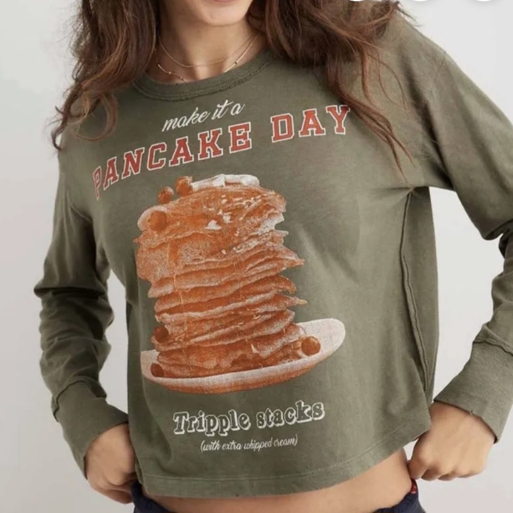 Green Pancake Day Graphic Sweatshirt